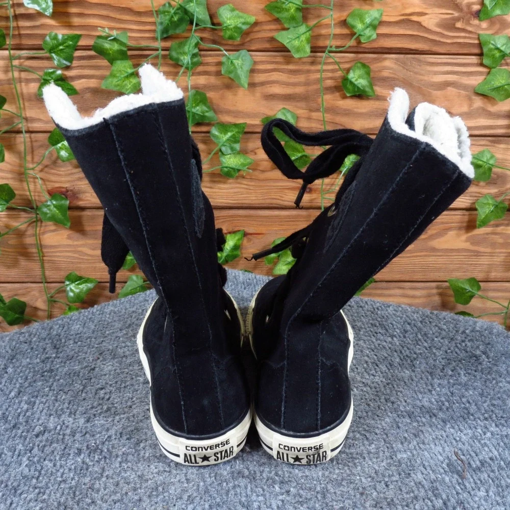 Converse Chuck Taylor Beverly Tall Junior Boots Size 11 Winter Black Suede